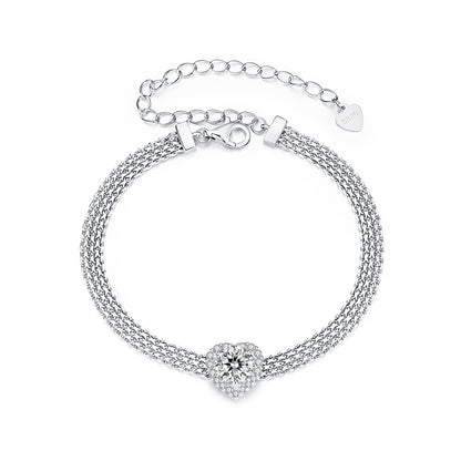 Woven Heart Moissanite Bracelet