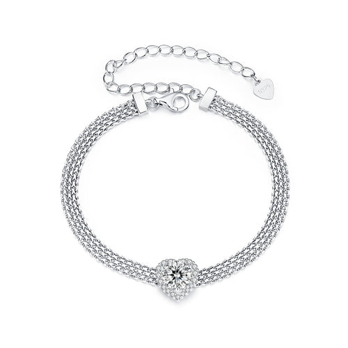 Woven Heart Moissanite Bracelet