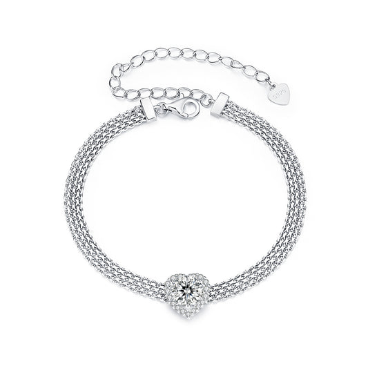 Woven Heart Moissanite Bracelet