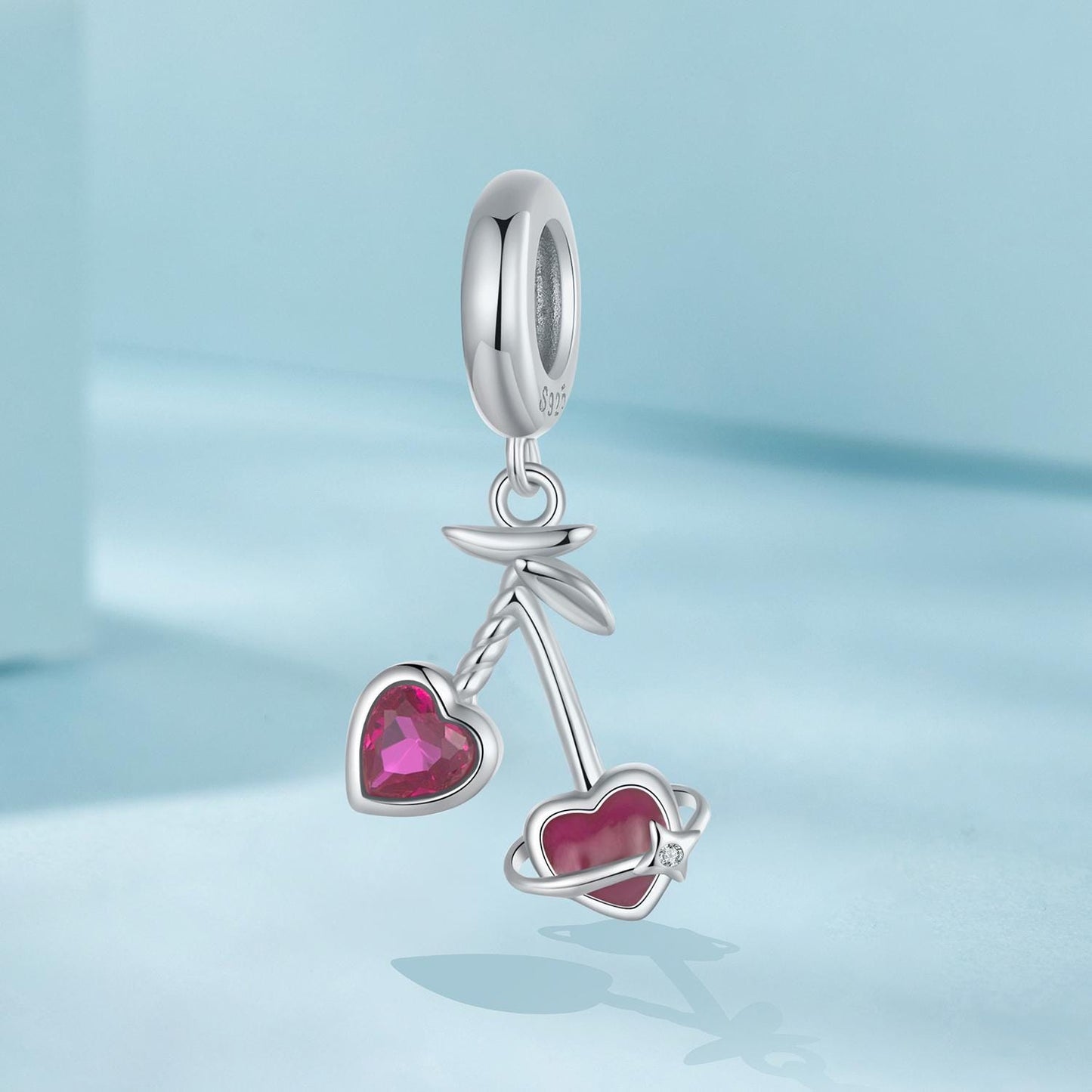 Heart Cherry Pendant Charm