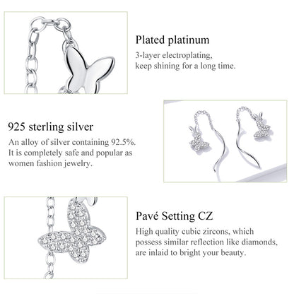 Flying Butterfly Hoop Earrings