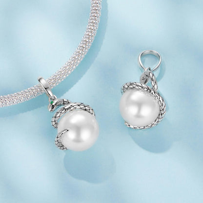Snake Pearl Pendant Charm
