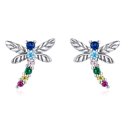 Colorful Dragonfly Stud Earrings