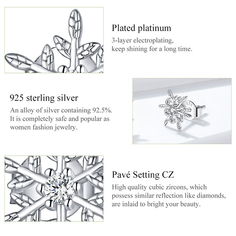 Romantic Snowflake Hoop Earrings