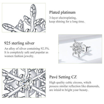 Romantic Snowflake Hoop Earrings