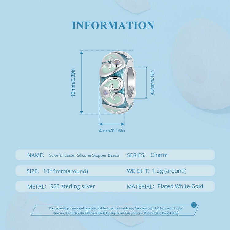 Colorful Easter Silicone Stopper Beads Charm