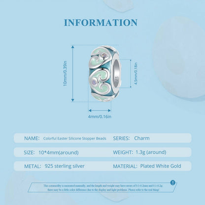 Colorful Easter Silicone Stopper Beads Charm