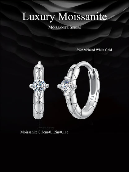 Diamond-Pattern Moissanite Ear Climbers