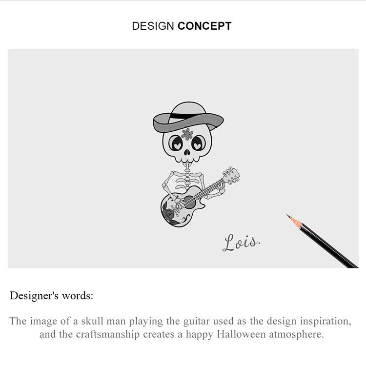 Halloween Theme Guitar Skull Charm