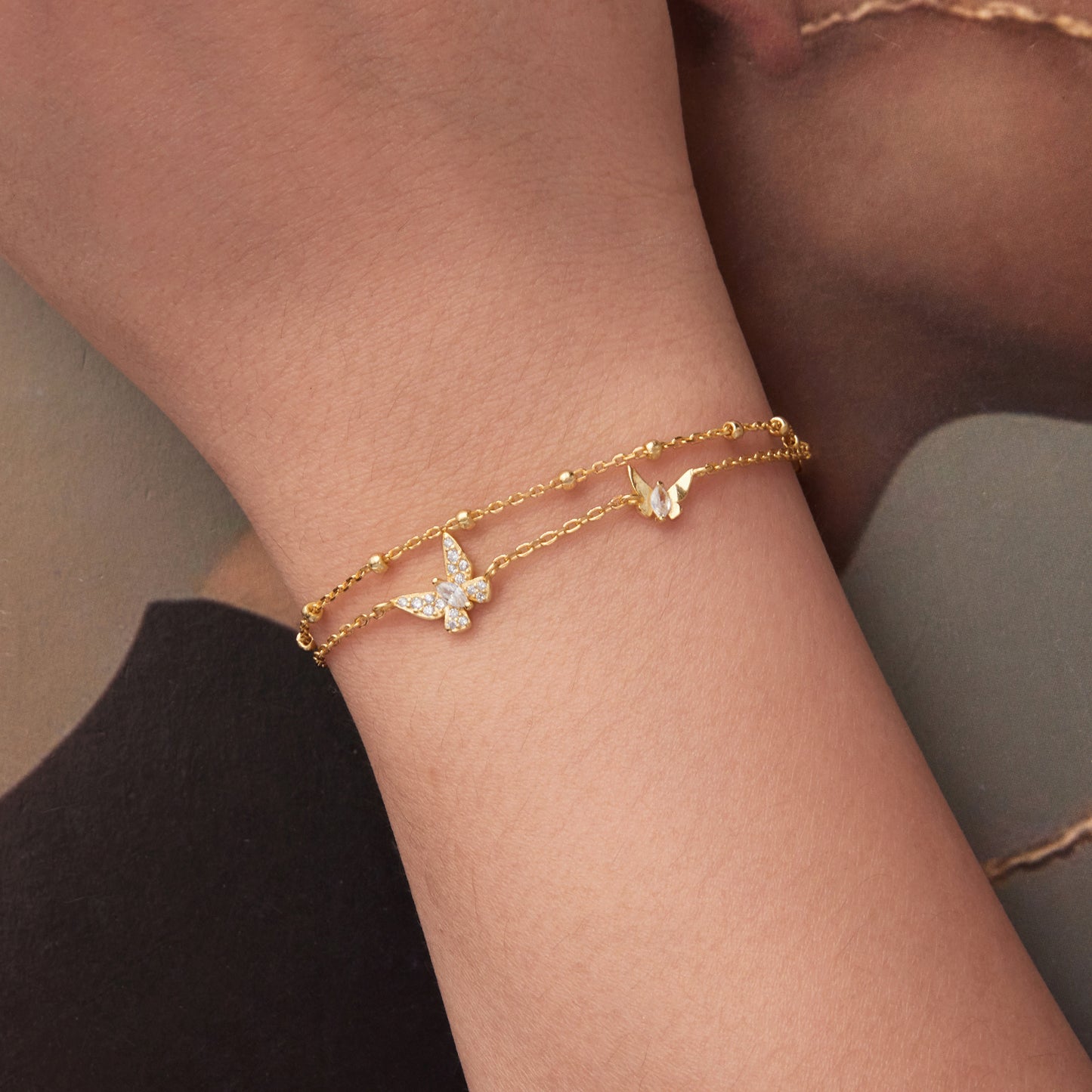 Double Layer Butterfly Bracelet