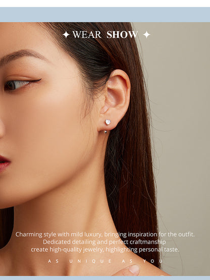 Heart-shaped Threader Studs