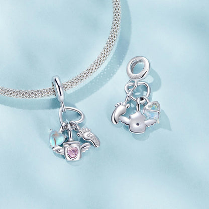 Baby Bottle Set Pendant Charm