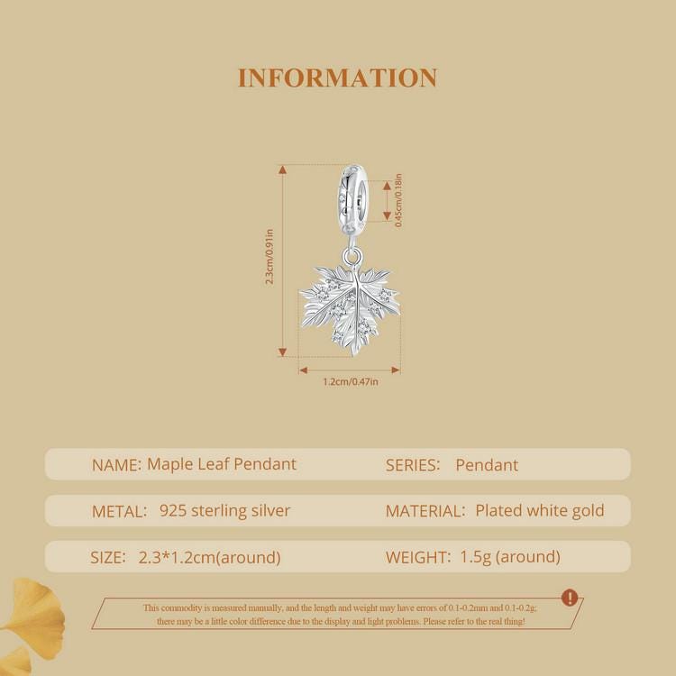 Maple Leaf Pendant Charm