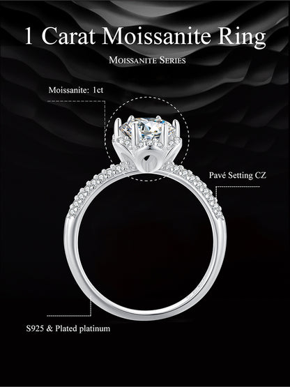 1 Carat Moissanite Ring