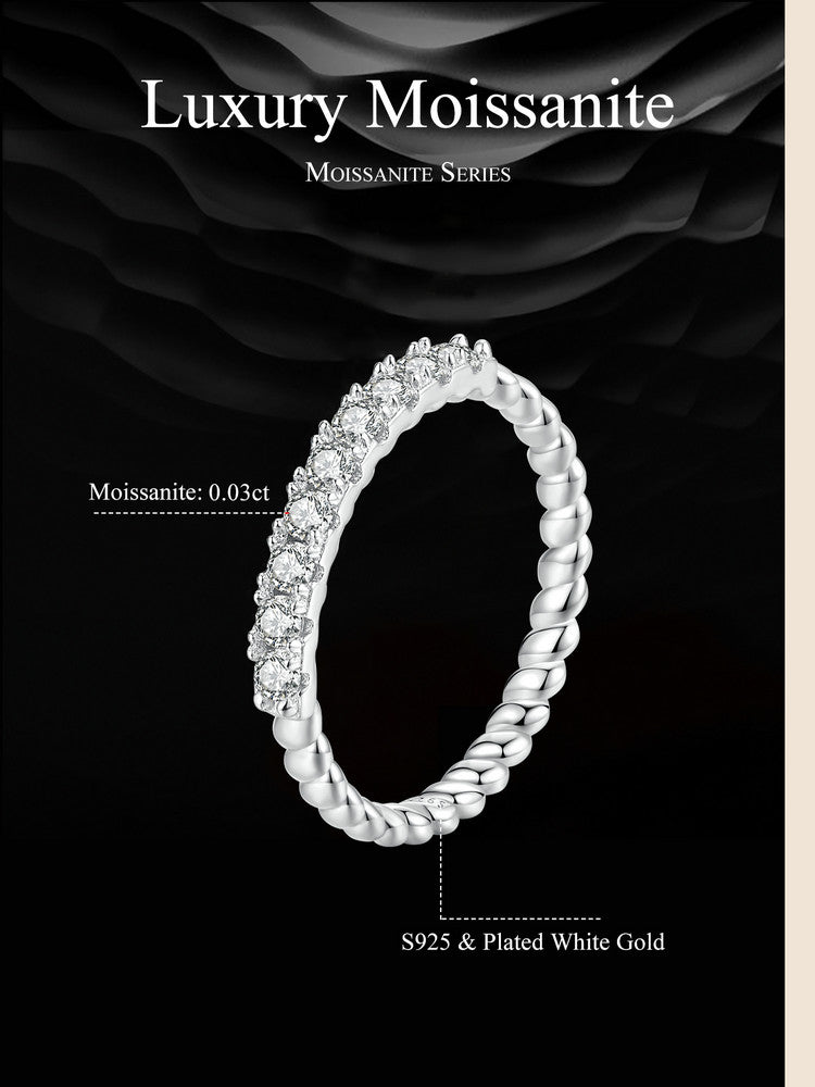 Textured Moissanite Ring