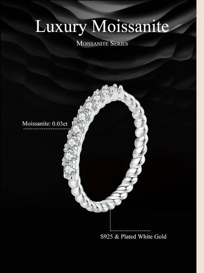 Textured Moissanite Ring