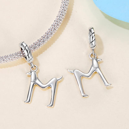 Dachshund Letter Pendant Charm