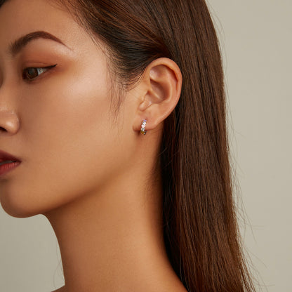 Rainbow Heart Ear Climbers