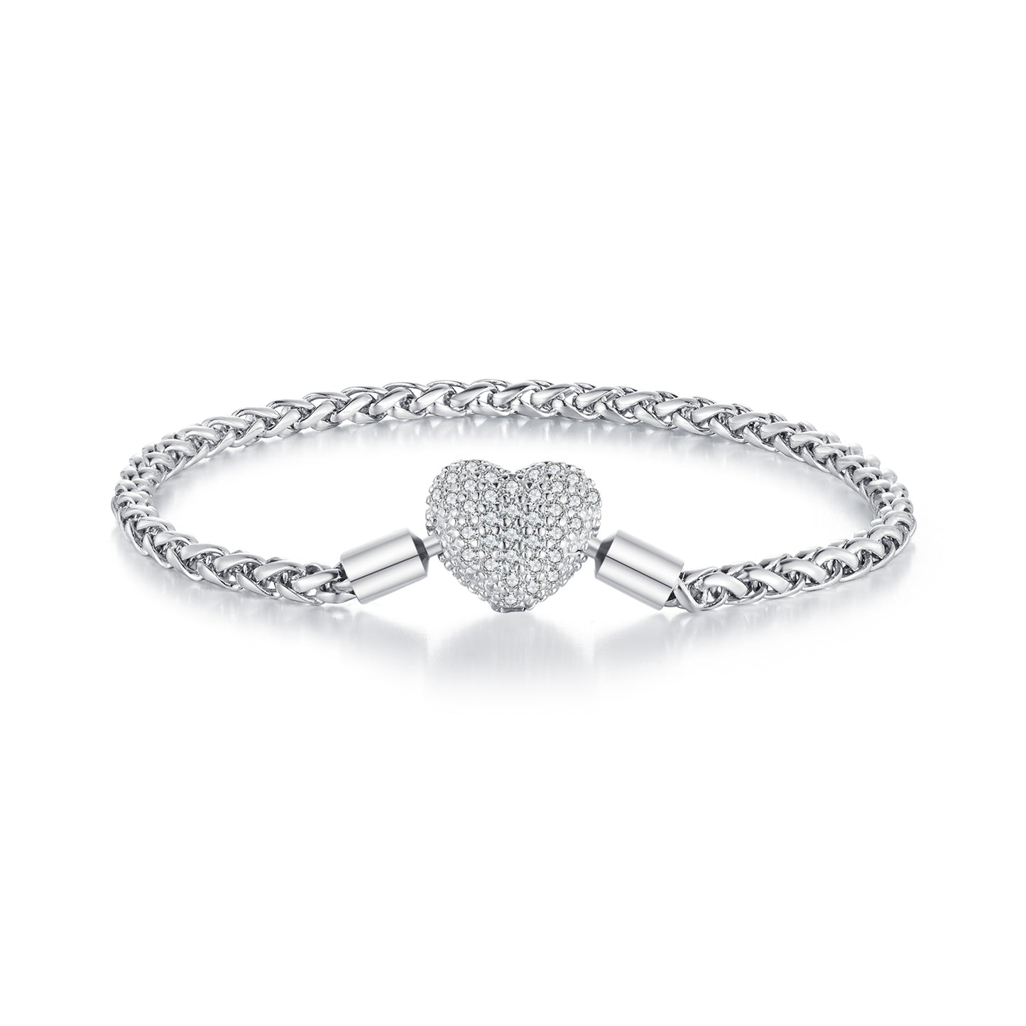 Sparkling Heart-Shaped Basic Bracelet
