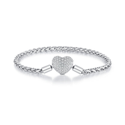 Sparkling Heart-Shaped Basic Bracelet