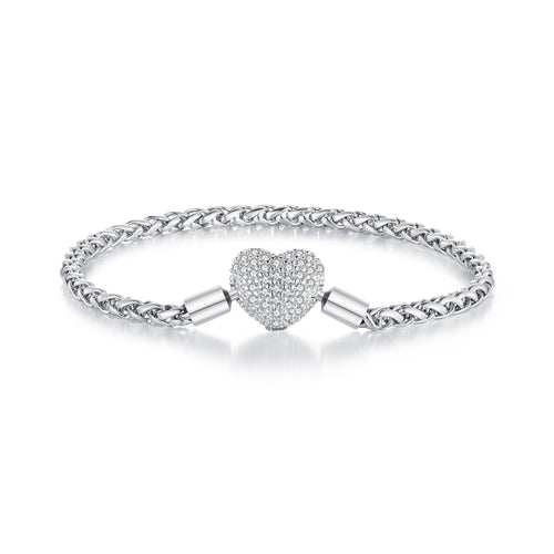 Sparkling Heart-Shaped Basic Bracelet
