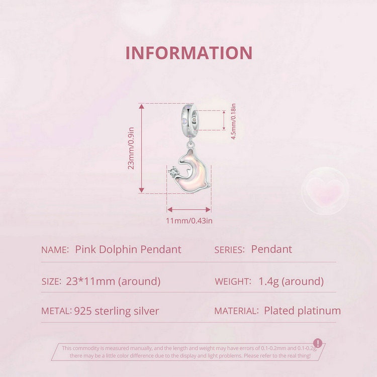 Pink Dolphin Pendant Charm