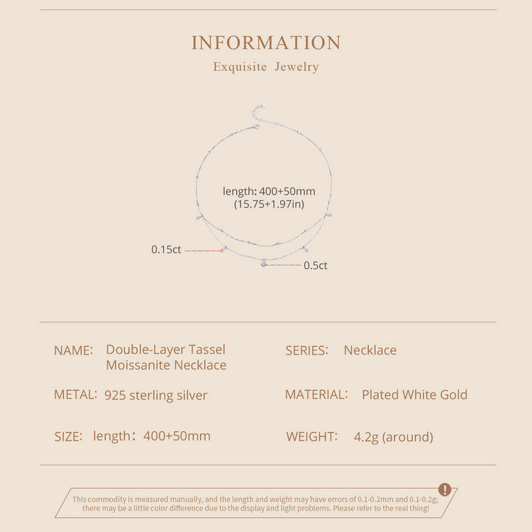 Double-Layer Tassel Moissanite Necklace