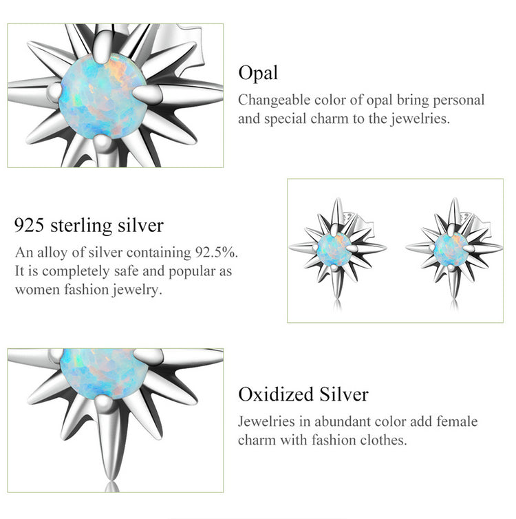 Opal Star Stud Earrings