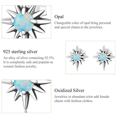 Opal Star Stud Earrings