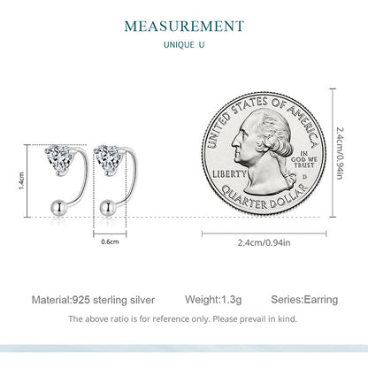 Heart-shaped Threader Studs