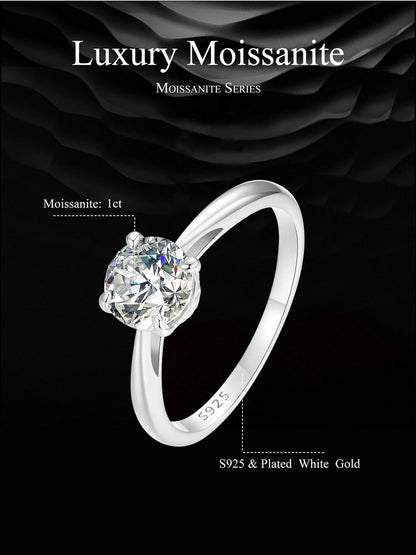 Sparkling 1 Carat Moissanite Ring