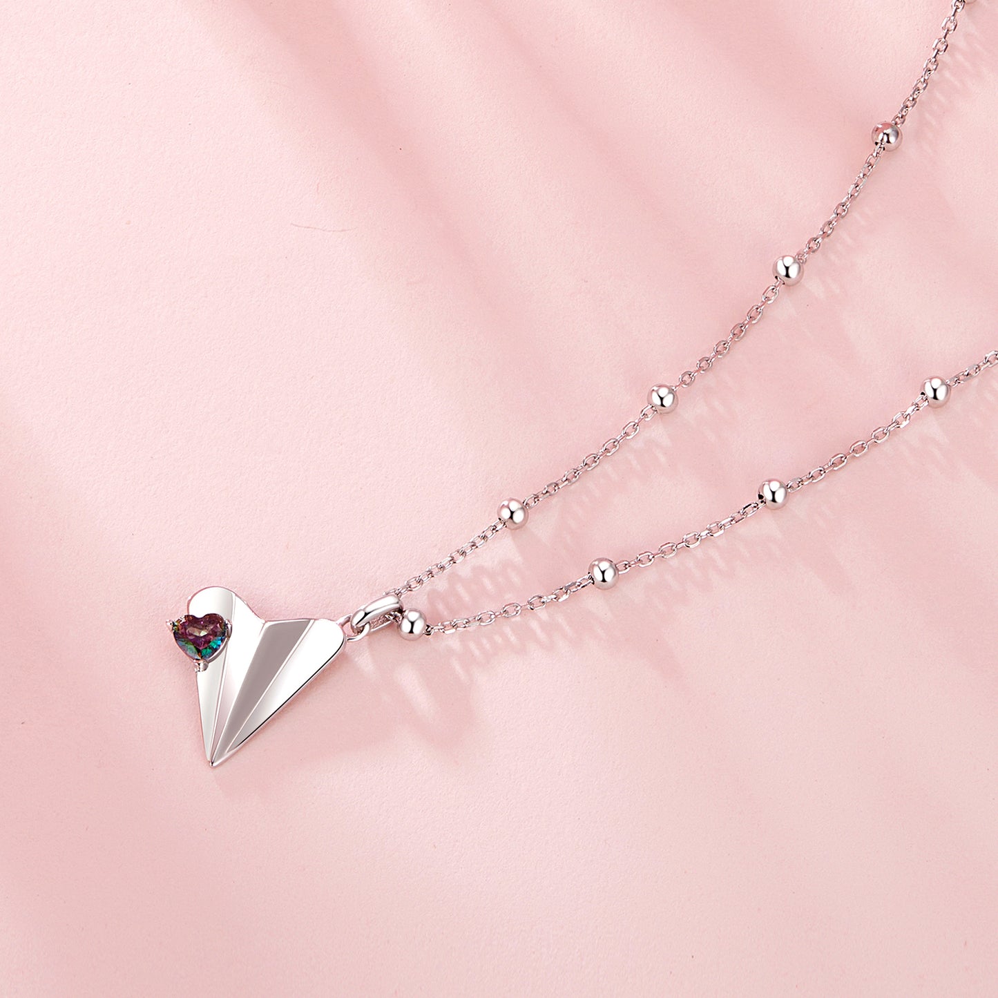 Jet Black Airplane Necklace