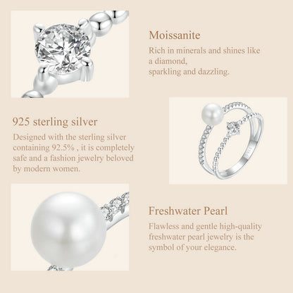 Pearl Moissanite Ring