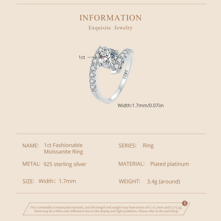 1 Carat Fashion Moissanite Ring