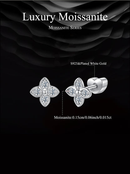 Clover Moissanite Studs