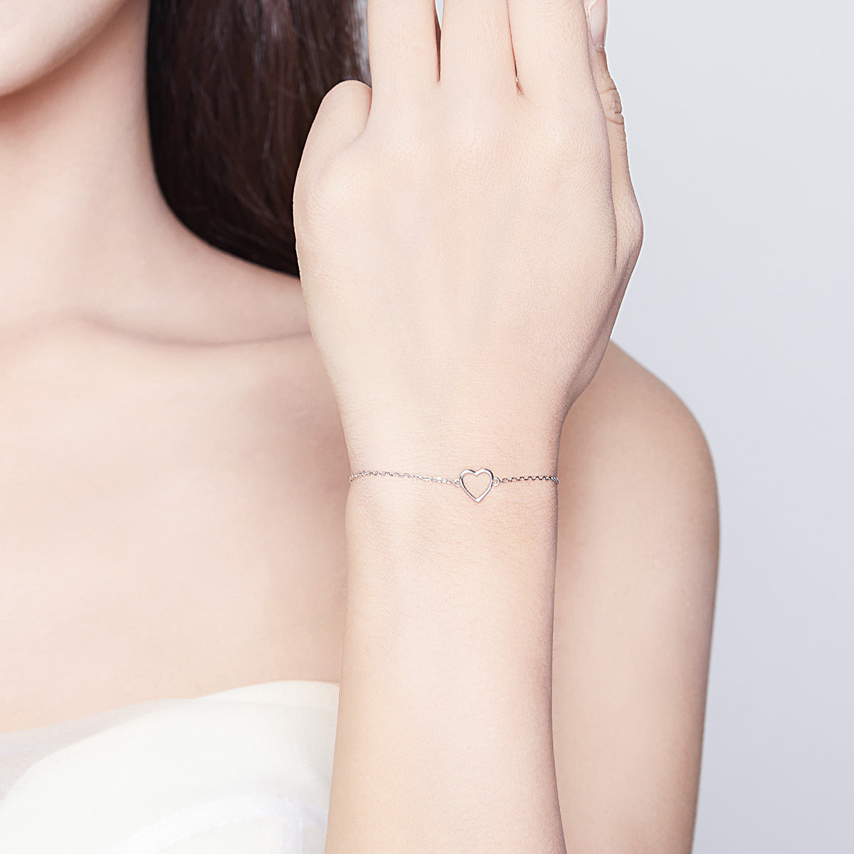 Openwork Heart Sterling Silver Bracelet