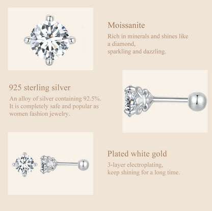 Patterned Spiral Ball Moissanite Studs