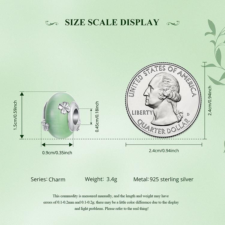 Four-leaf Clover  Murano Beads Charm
