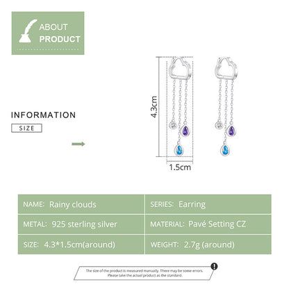 Cloud Raindrop Hoop Earrings
