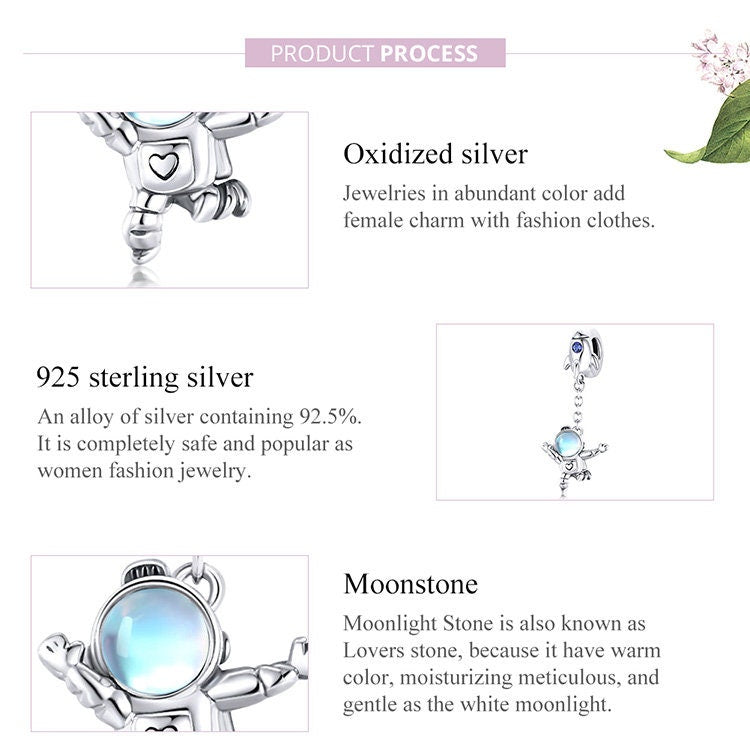 Spaceship Astronaut Charm