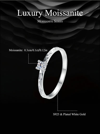Shimmering Solo Moissanite Ring