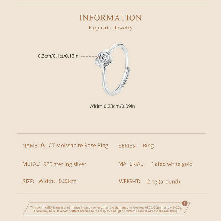 0.1 Carat Rose Moissanite Ring