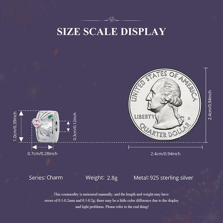 Dazzling Fireworks Stopper Beads Clip Charm
