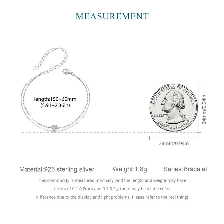 Double-Layer Sparkling Heart Bracelet