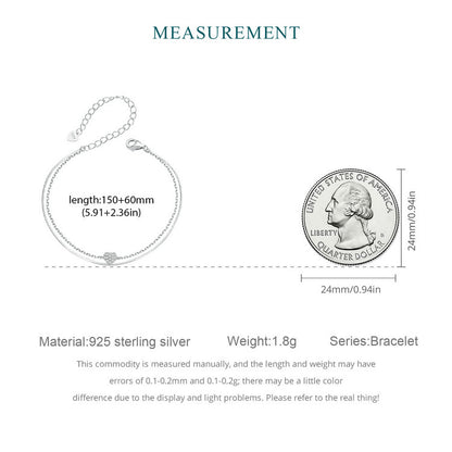 Double-Layer Sparkling Heart Bracelet