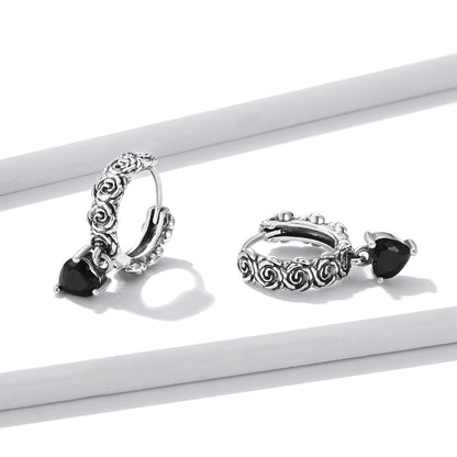 Dark Rose Stud Earrings