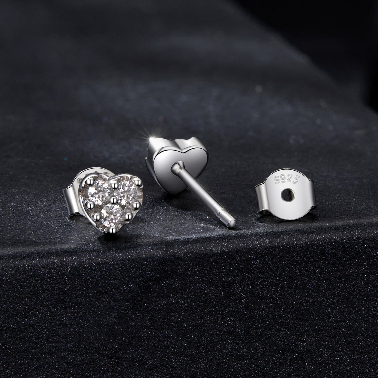 Mini Heart Moissanite Studs