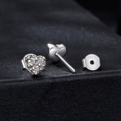 Mini Heart Moissanite Studs