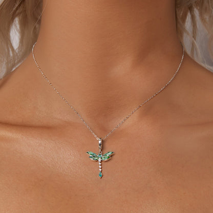 Green Dragonfly Pendant Charm