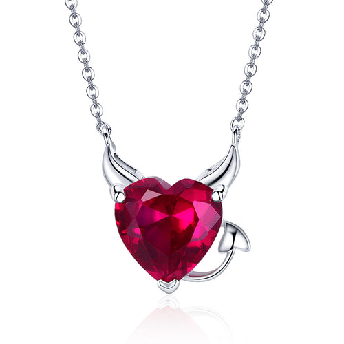 Ruby Evil Sterling Silver Necklace